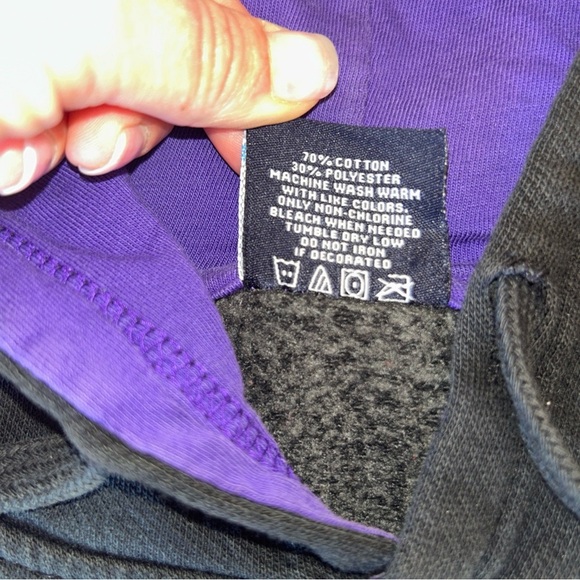 LSU Black and Purple Hoodie Vintage Blue 84 Large Grail - Picture 7 of 10